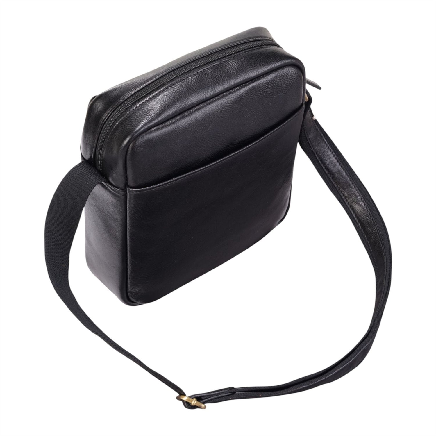 Genuine Leather Black Vintage Crossbody Messenger Travel Bag - Ashby