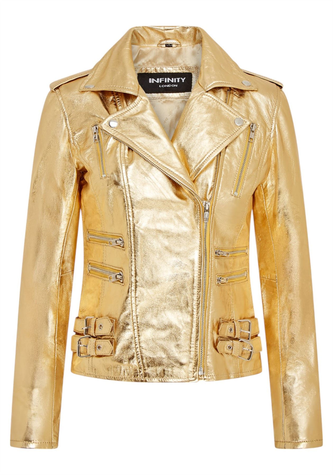 Womens Leather Brando Biker Jacket-Orlando