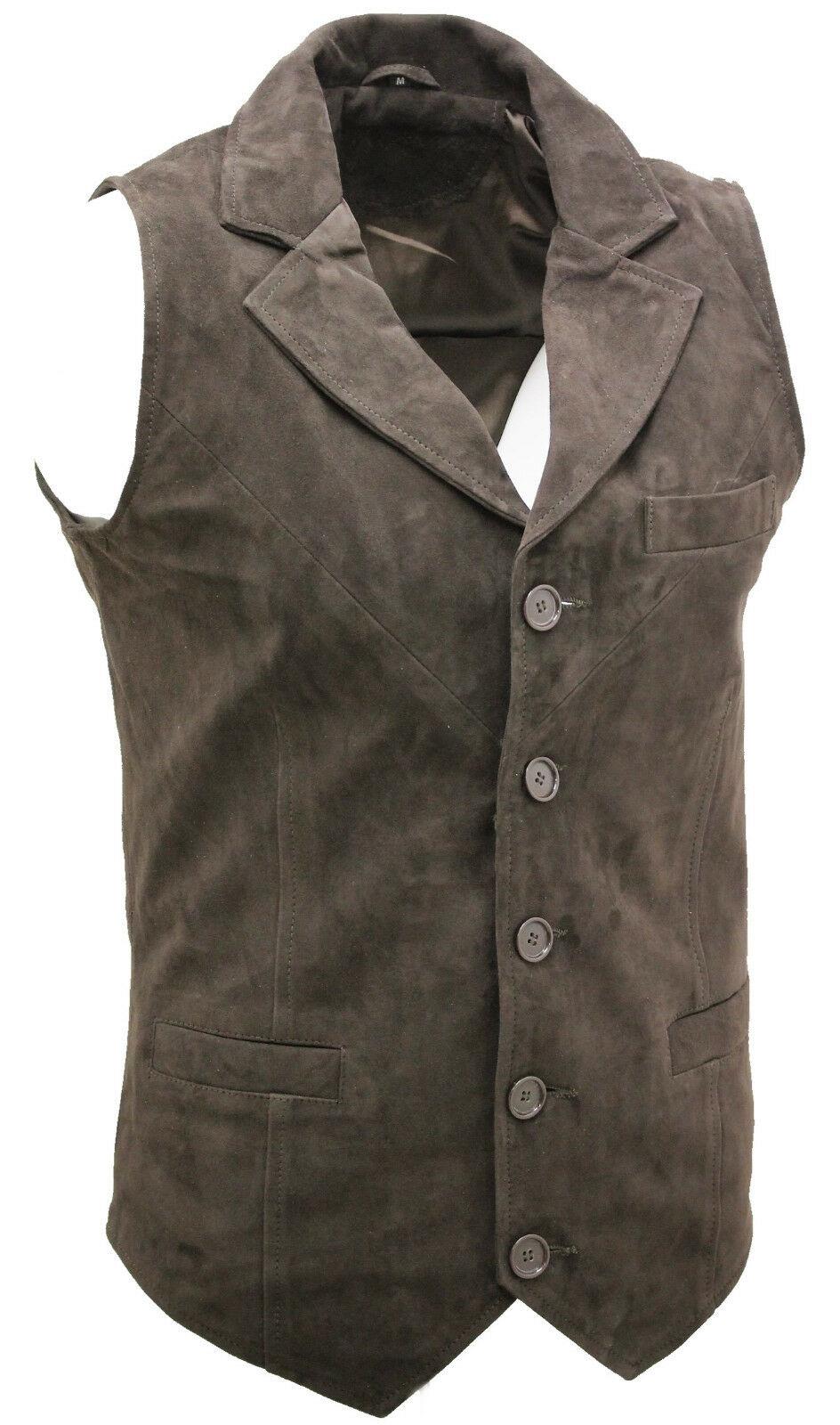 Mens Smooth Suede Leather Waistcoat-Gillingham