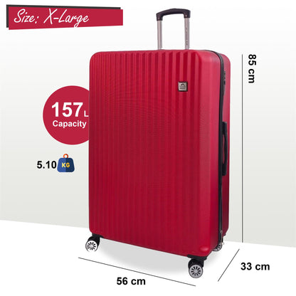 Albertville Extra Large Hard Shell Suitcase in Burgundy