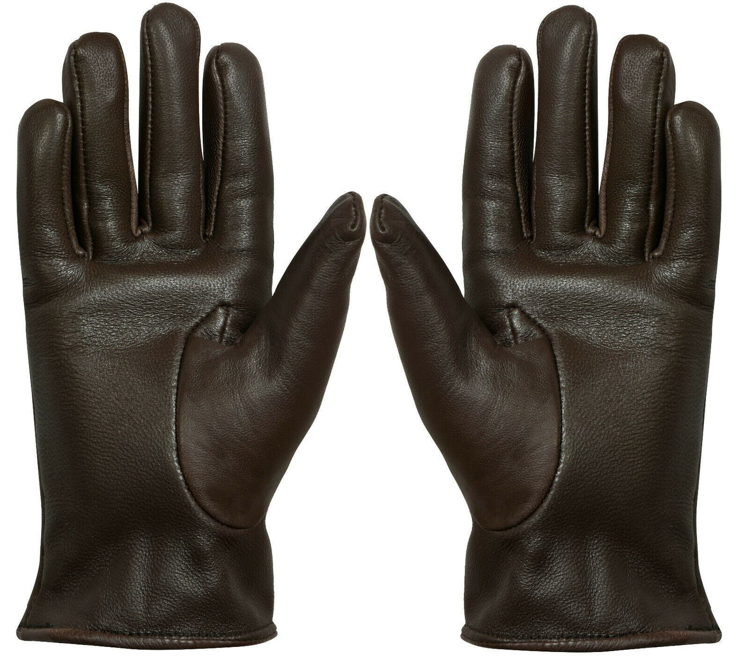WOMENS BROWN CLASSIC SOFT REAL 100% LEATHER GLOVES THERMAL LINED DRIVING FITTED