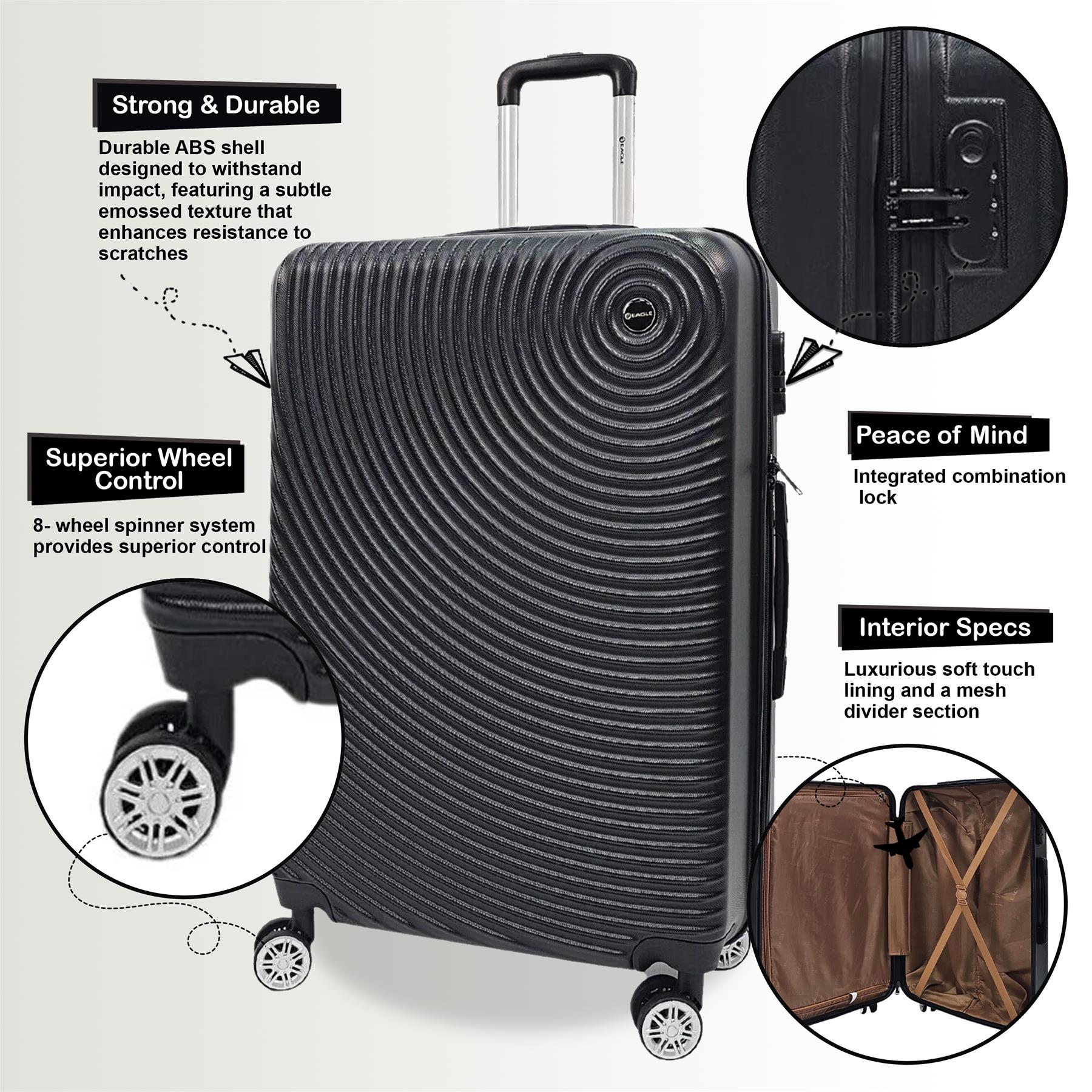 Hard Shell ABS Cabin Suitcase Luggage Set