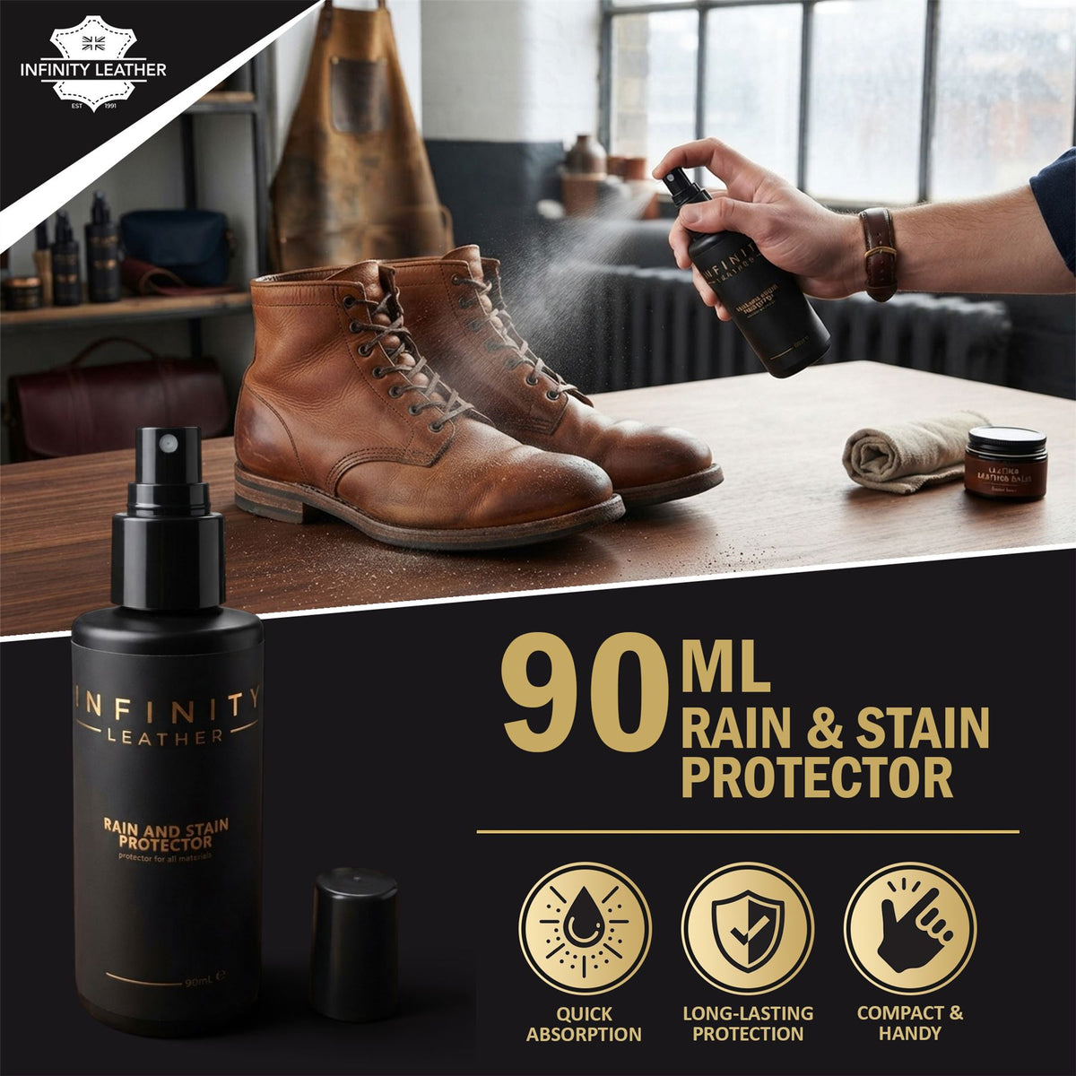 Waterproof Rain &amp; Stain Spray for Leather &amp; Suede Protector