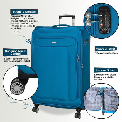 Centreville Large Soft Shell Suitcase in Teal