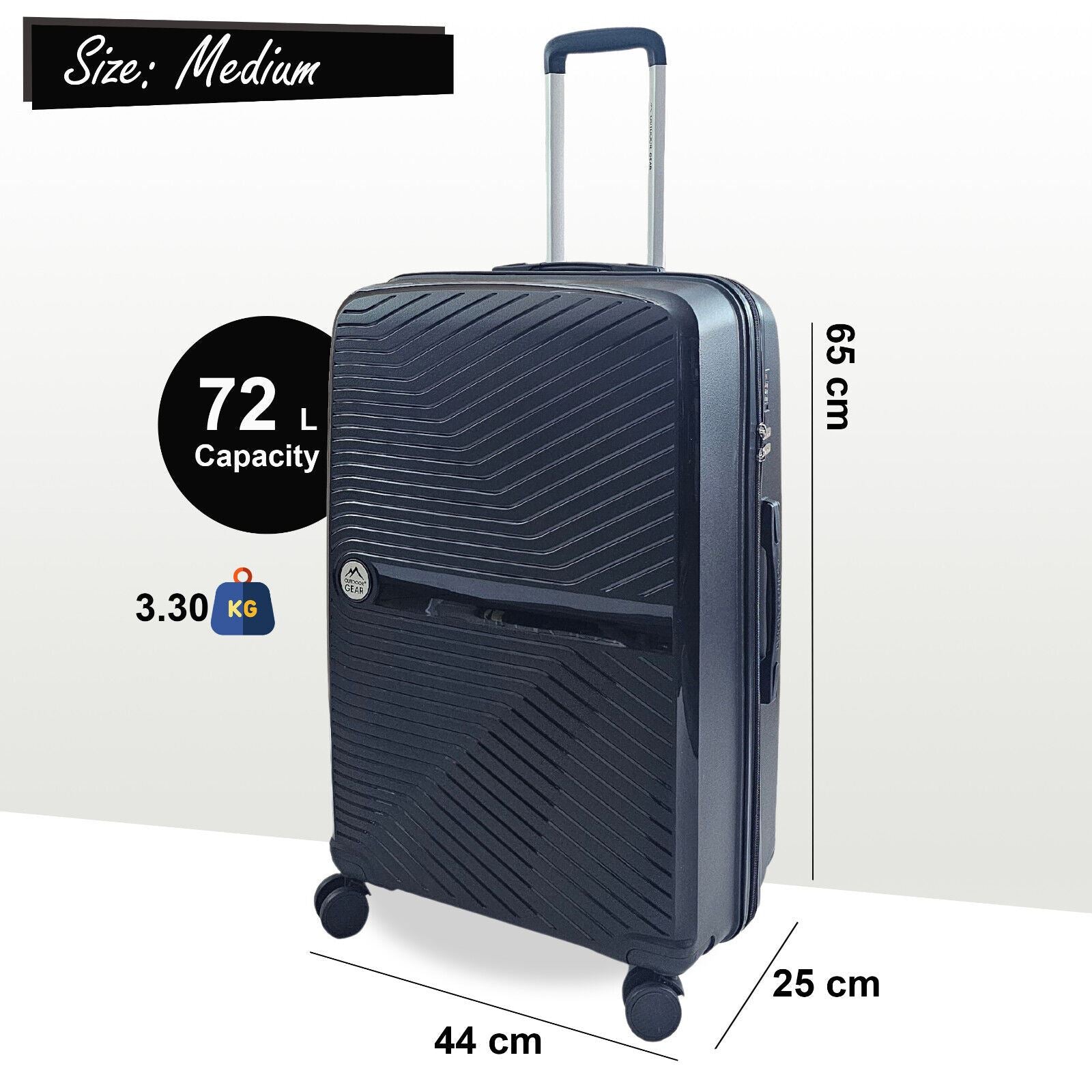 Abbeville Medium Hard Shell Suitcase in Black