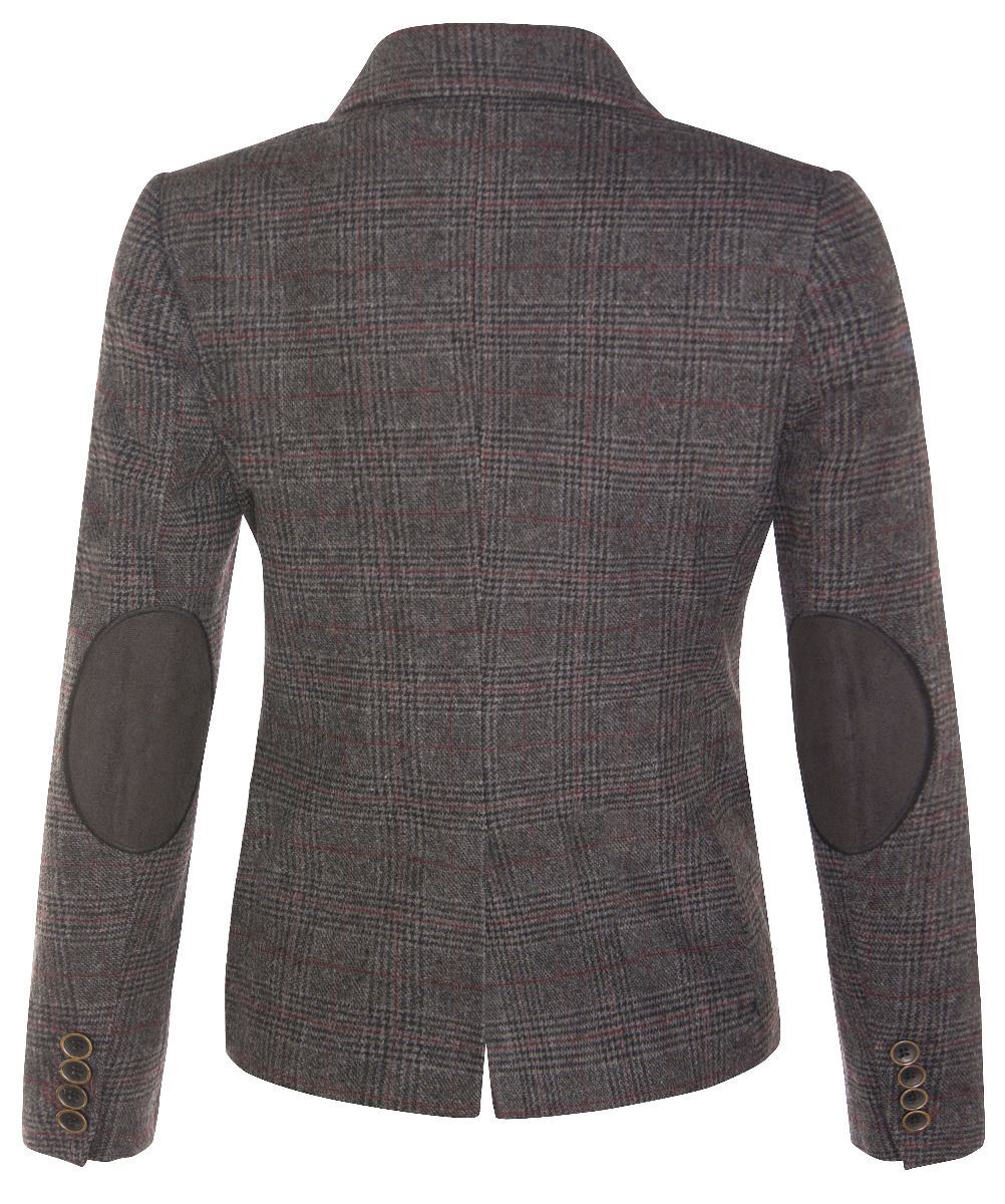 Womens Tweed 1920s Herringbone Charcoal Blazer