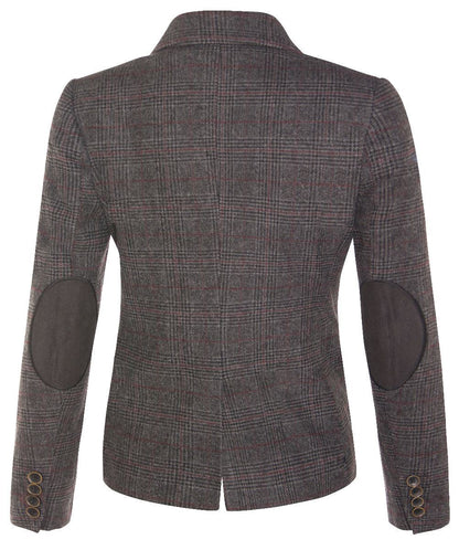 Womens Tweed 1920s Herringbone Charcoal Blazer