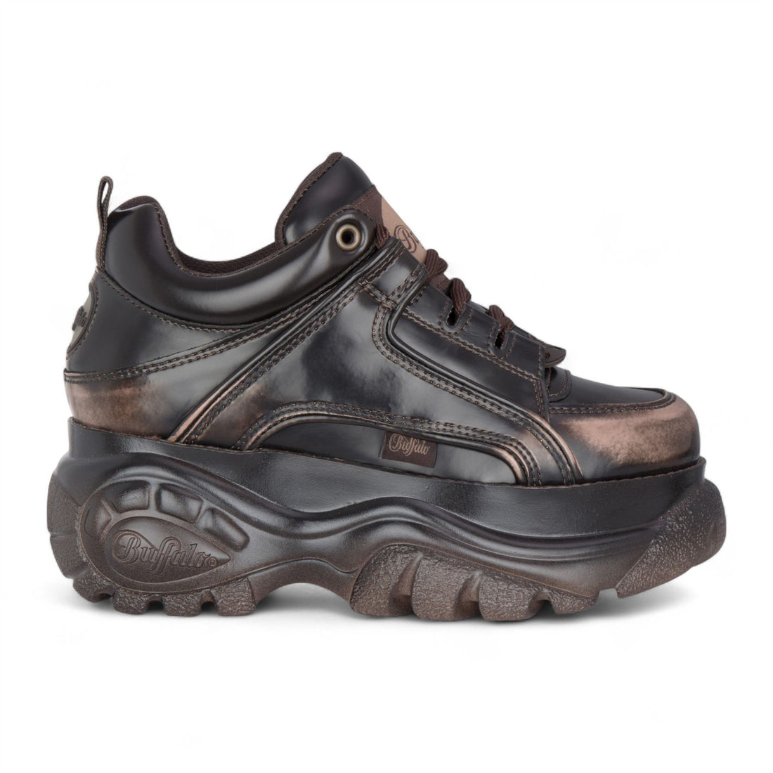 Buffalo Womens Vintage Brown Chunky Platform Fashion Trainers - 1339-14-VNTG
