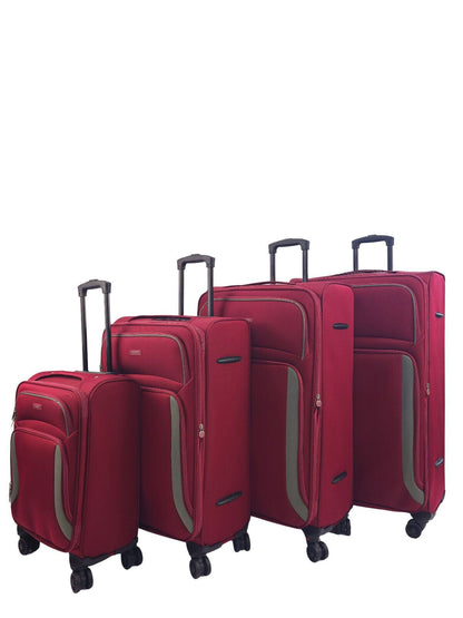 Ashland Set of 4 Soft Shell Suitcase in Burgundy