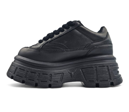 Windsorsmith Black Chunky Leather Sneakers - Swerve