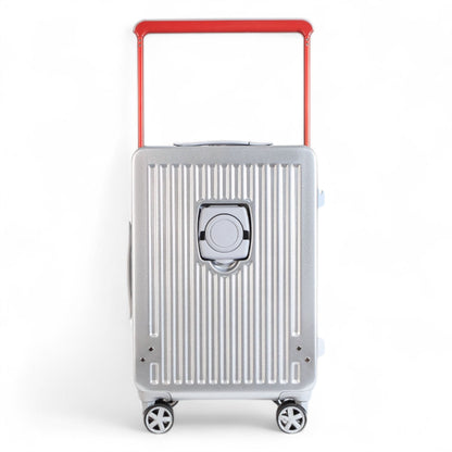 Hard Shell Silver Rimowa Inspired TSA Cabin Luggage Suitcase Durable Spinner Carry-On