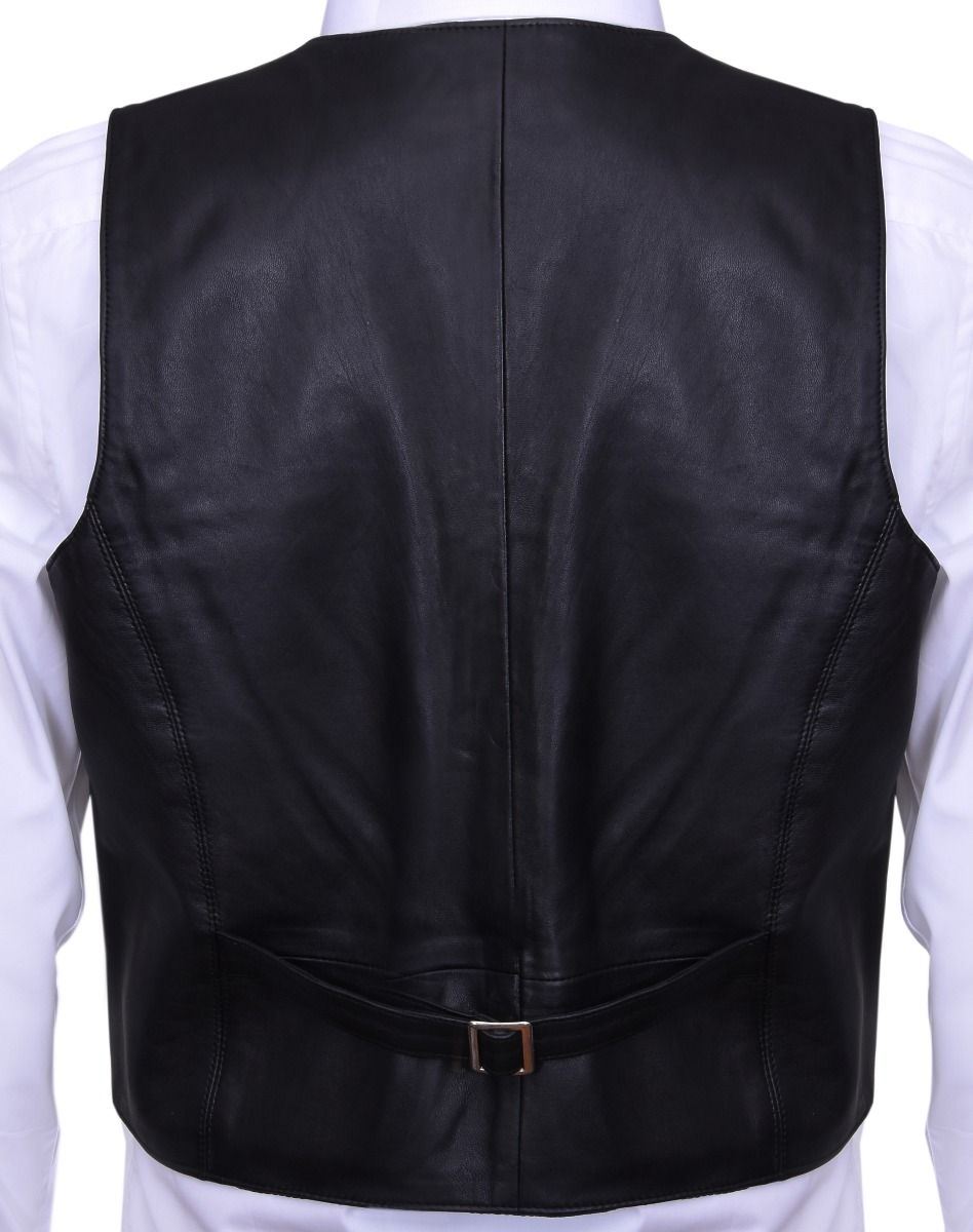 Mens Classic Leather Waistcoat-Grantham