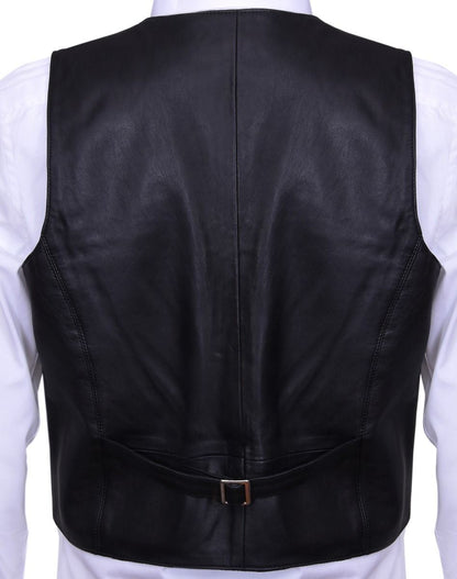 Mens Classic Leather Waistcoat-Grantham
