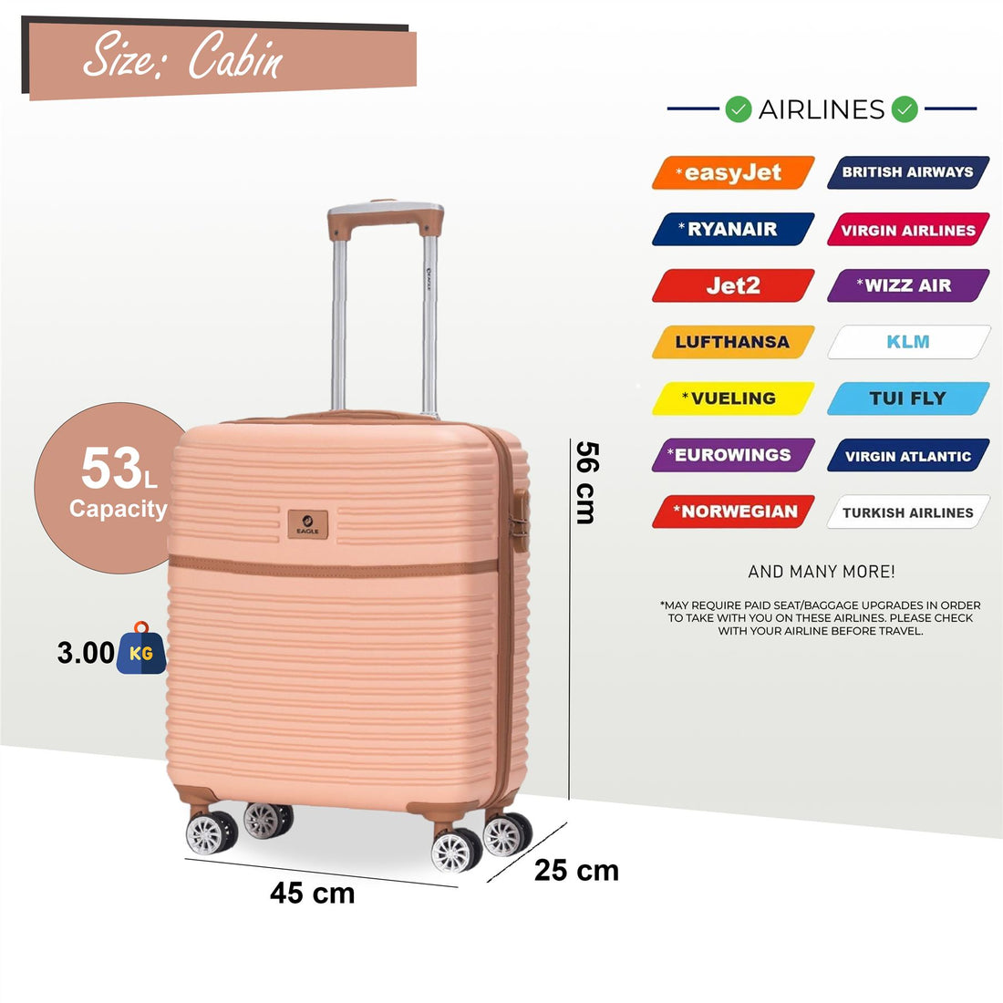 Koga Cabin Hard Shell Suitcase in Pink