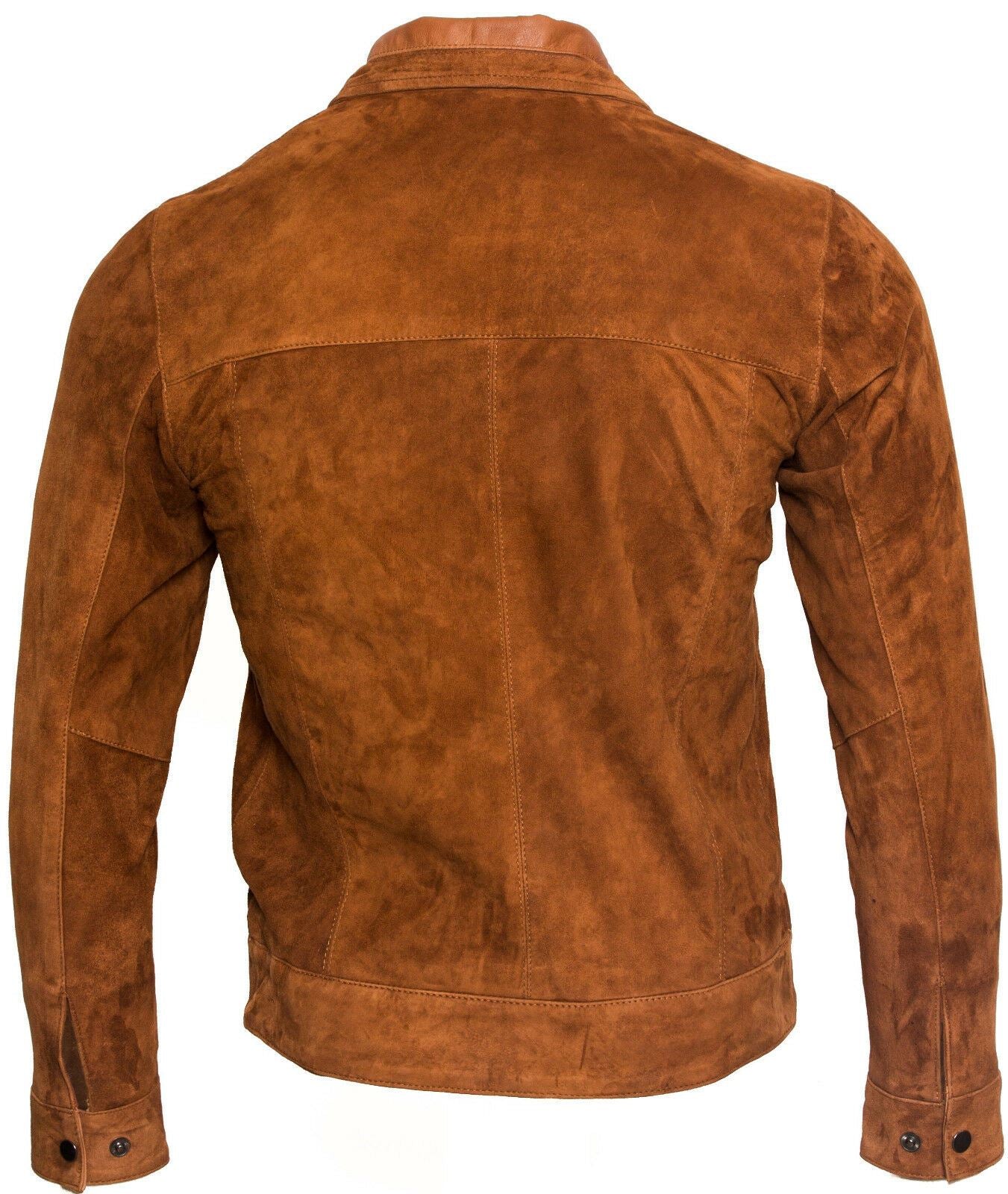 Mens Retro Goat Suede Leather Harington Jacket-Somerton - Upperclass Fashions 