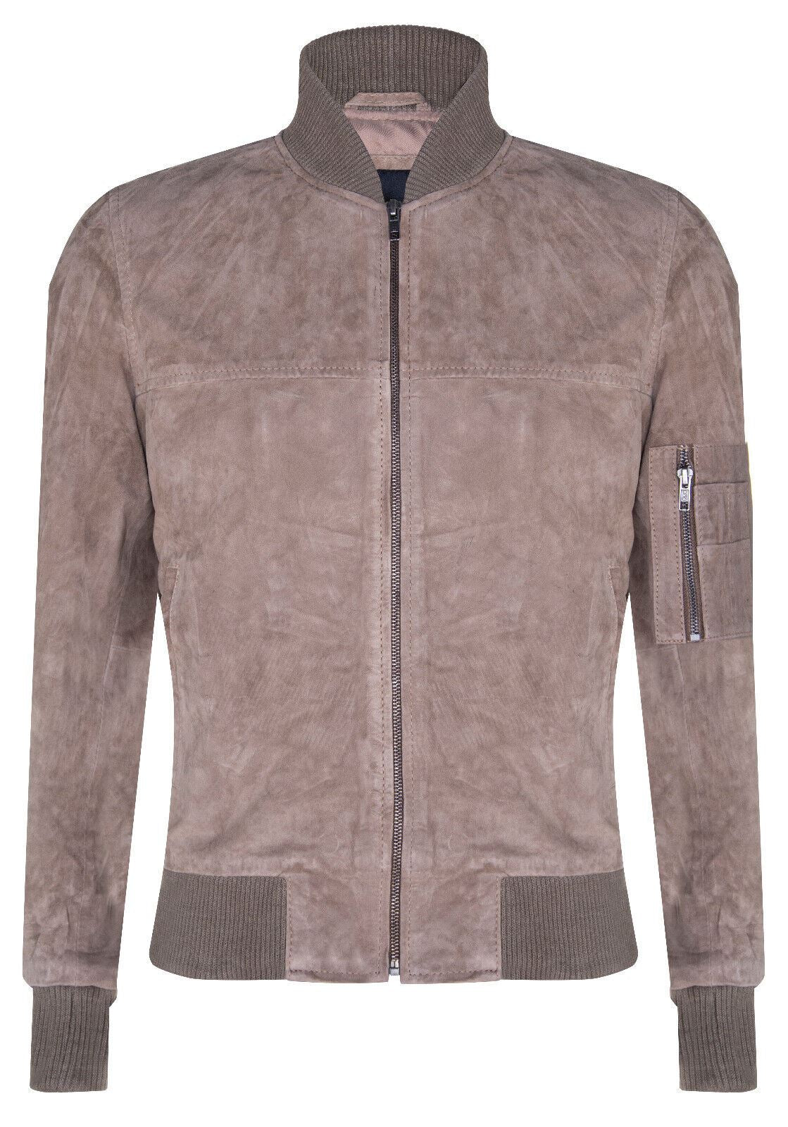 Mens Suede MA-1 Bomber Jacket-Cosham