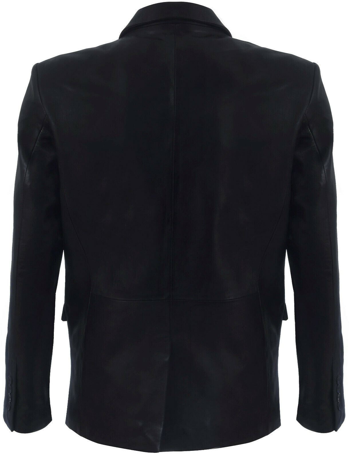 Mens Leather Classic 2 Button Blazer Jacket-Dronfield