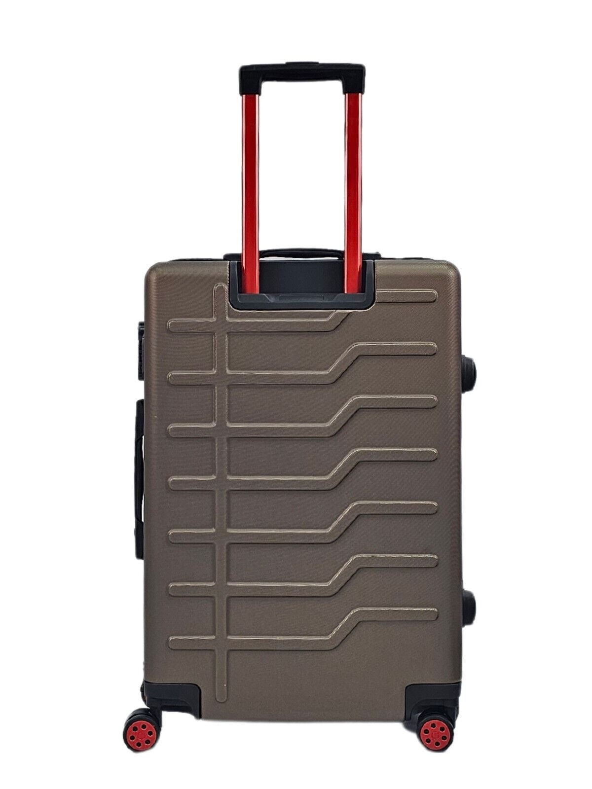 Grey Hard Shell Classic Suitcase Set 8 Wheel Cabin Luggage Case Holiday Travel