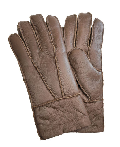 Unisex Sheepskin Leather Gloves with Roll Up/Down Cuff