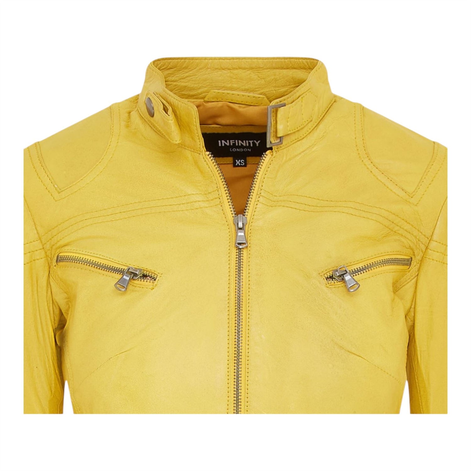 Womens Slim-Fit Leather Biker Jacket-Maldon