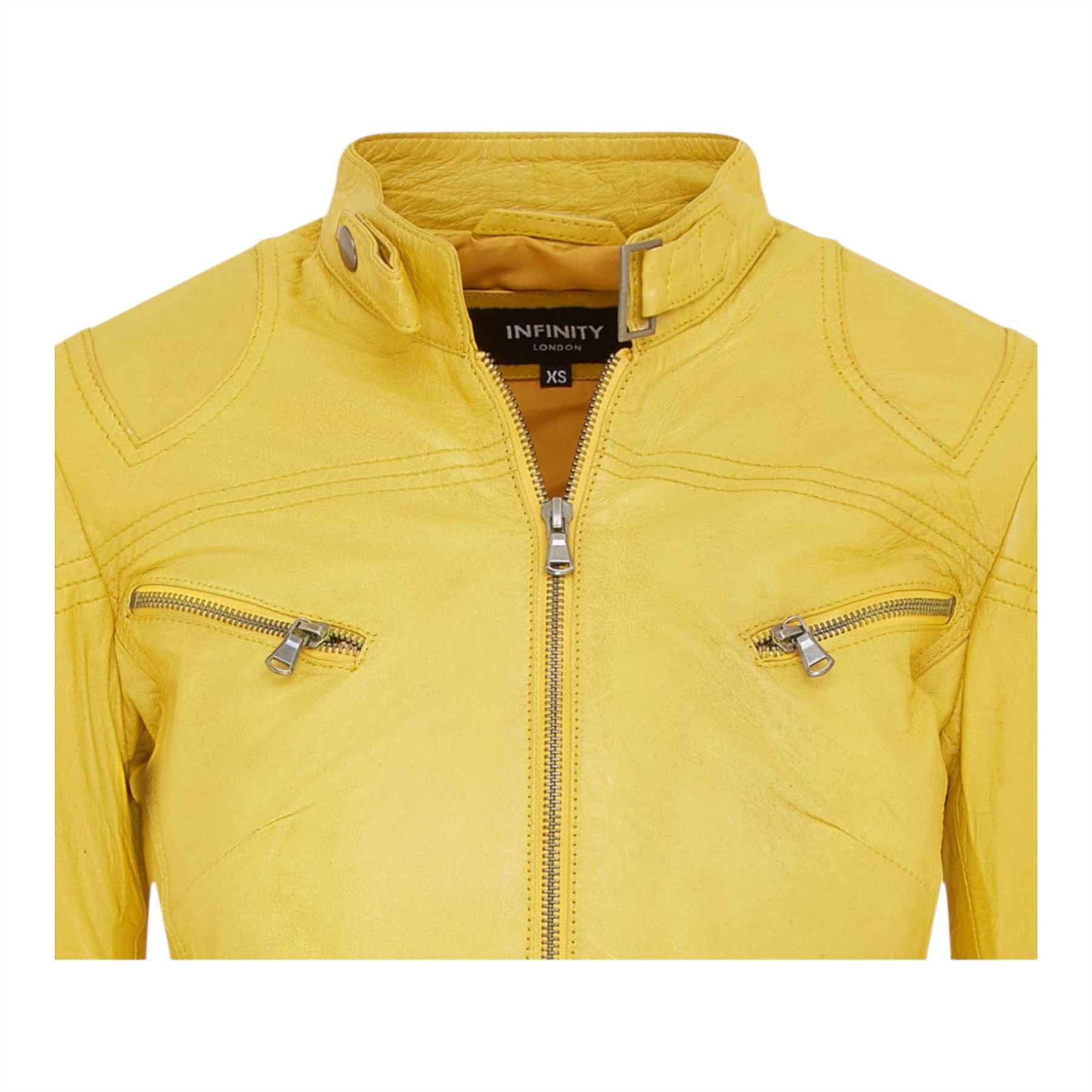 Womens Slim-Fit Leather Biker Jacket-Maldon