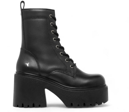 Windsorsmith Black Leather Platform Ankle Boots - Totally