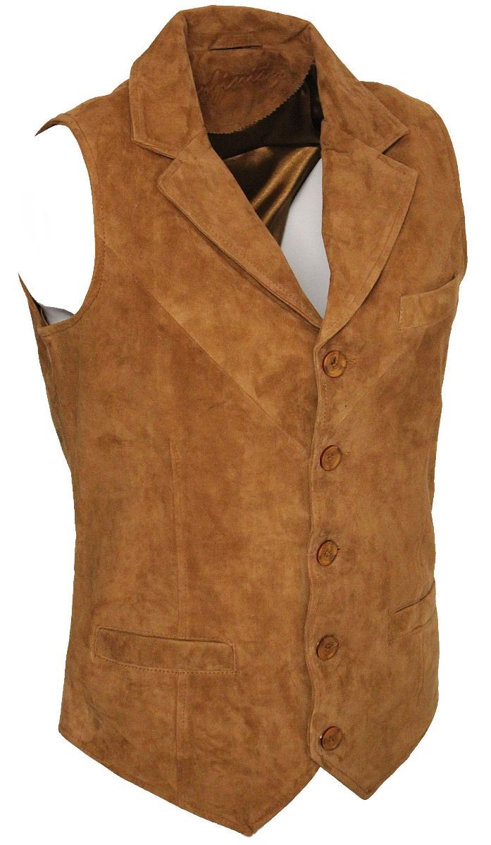 Mens Smooth Suede Leather Waistcoat-Gillingham