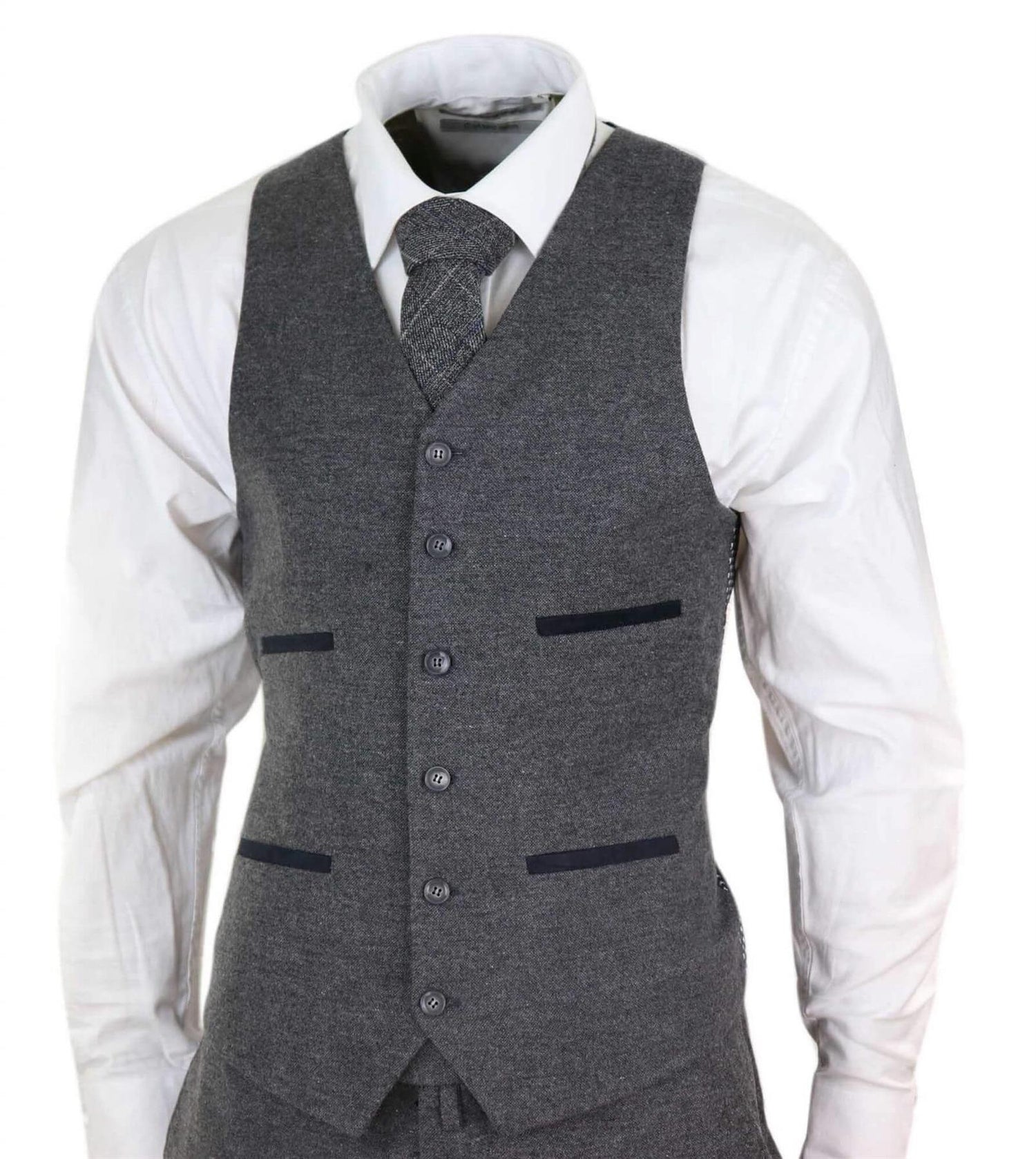 Mens 3 Piece Grey Wool Tweed Vintage Retro Suit