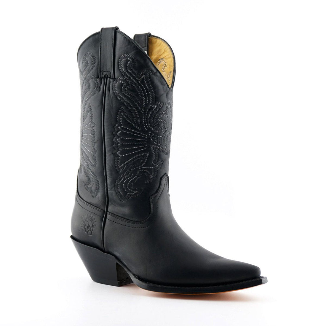 Grinders Black Leather Western Cowboy Boots-Buffalo