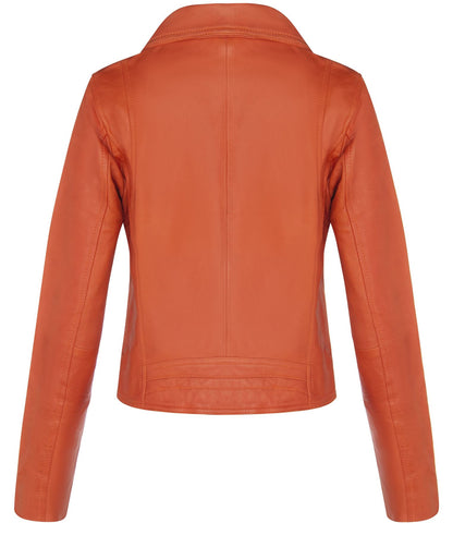 Womens Classic Leather Brando Biker Jacket-Loughton