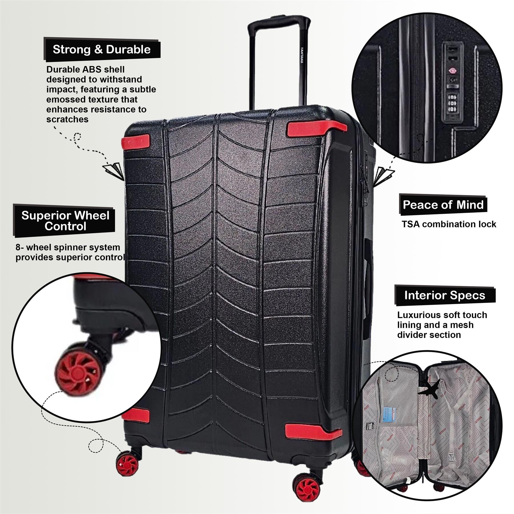Bynum Large Hard Shell Suitcase in Black