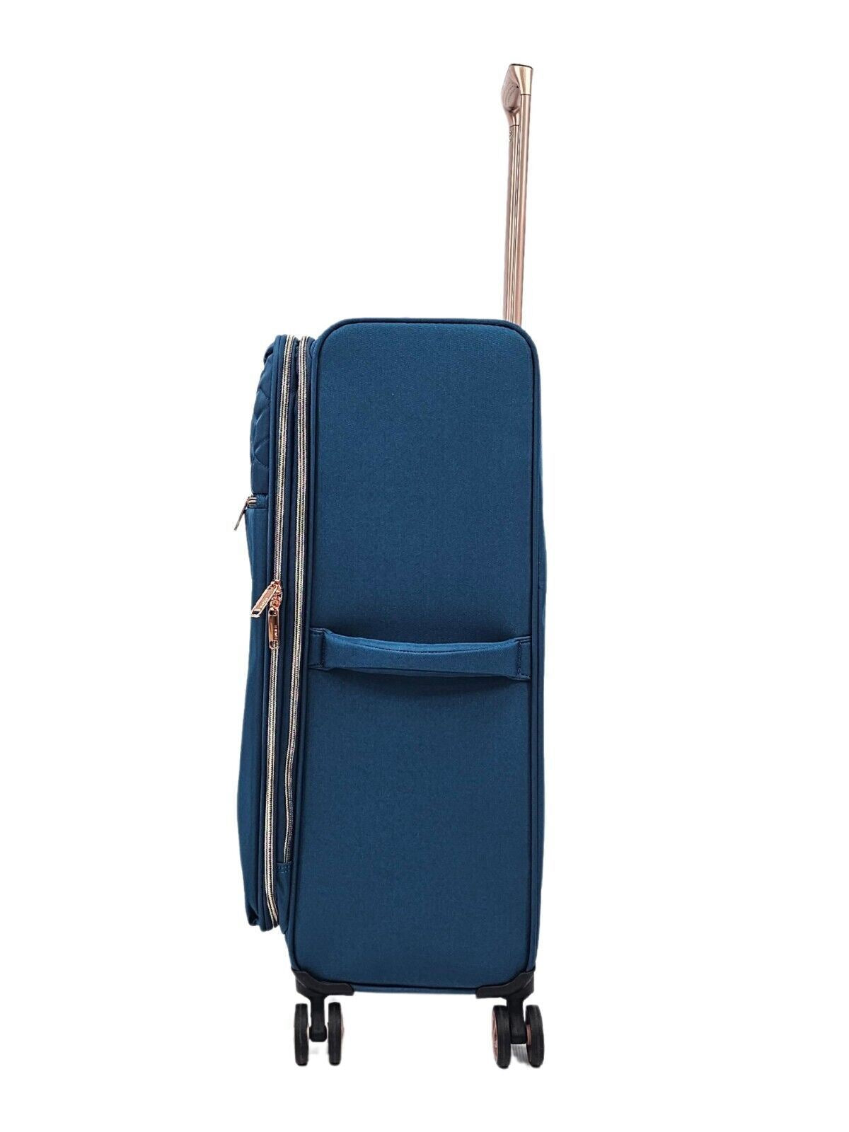 Cabin Teal blue Suitcases Set 4 Wheel Luggage Travel Lightweight Bags