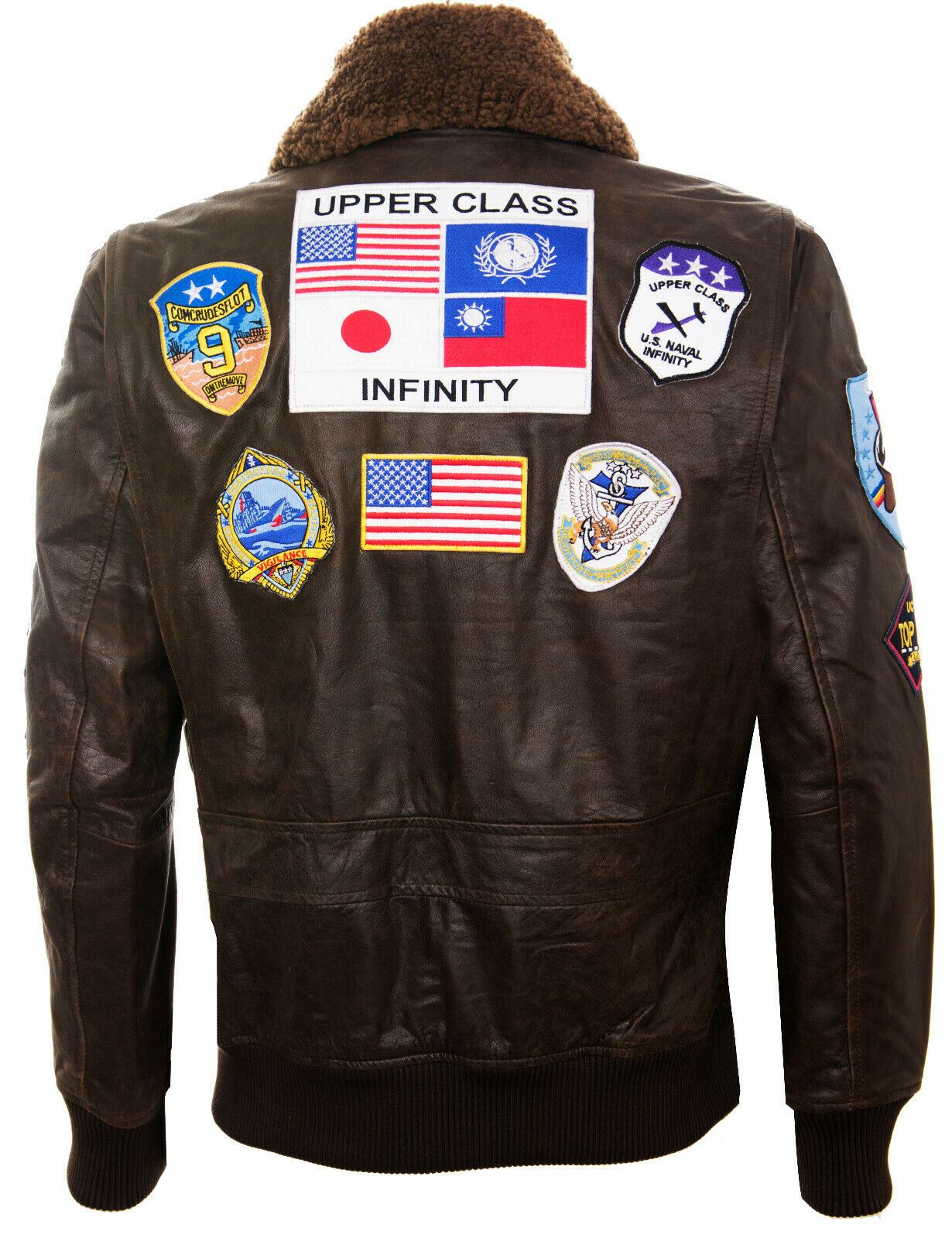 Mens A2 Top Gun  Leather Bomber Jacket-Camborne