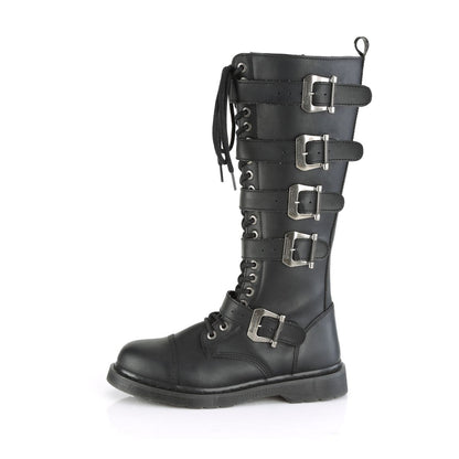 Demonia Bolt 425 Black Vegan Leather Knee High Boots - Upperclass Fashions 