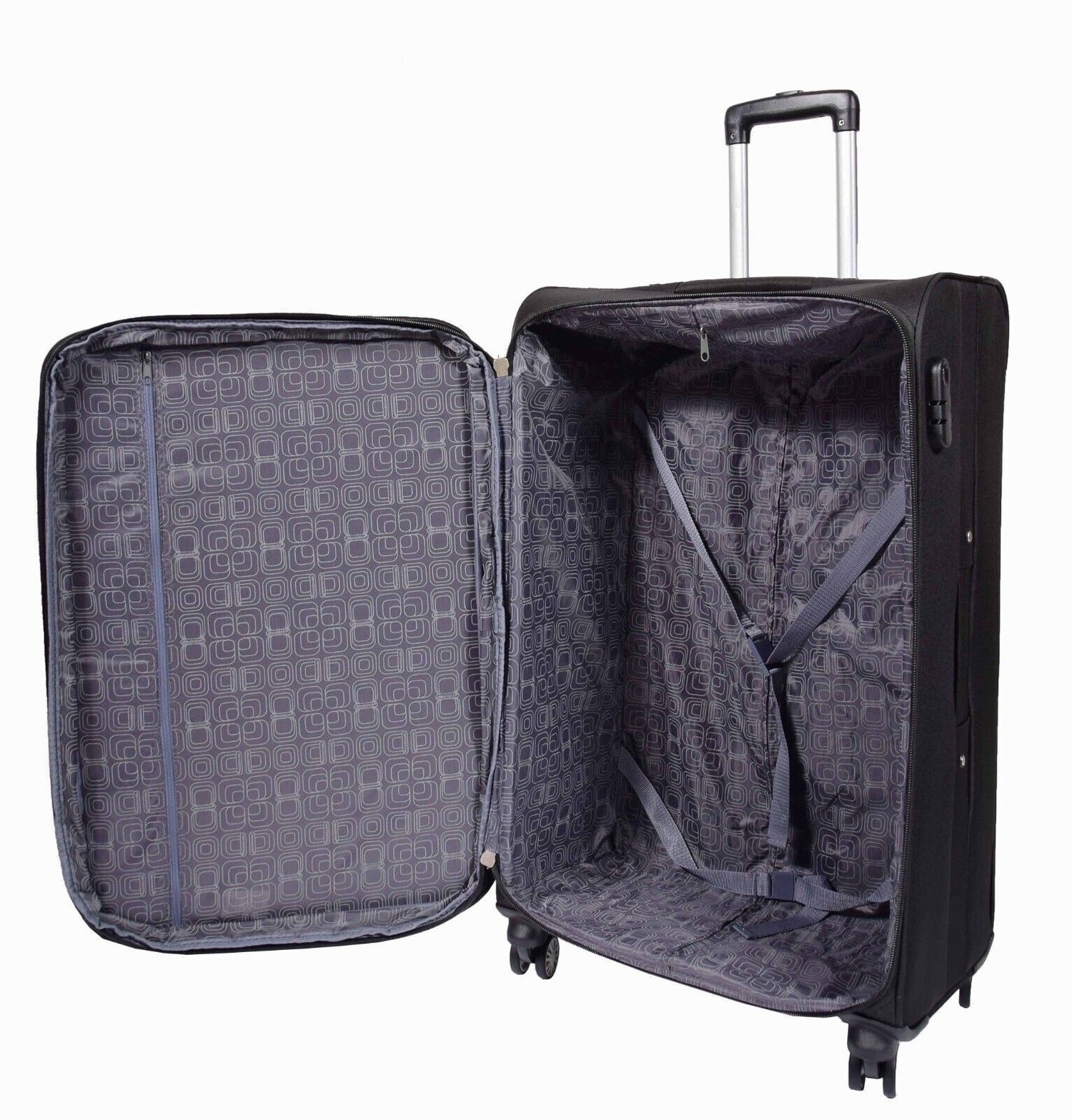 Carrollton Large Soft Shell Suitcase in Black