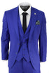 Mens 3 Piece Royal Blue Tailored Fit Complete Suit Best Man Groom Prom Wedding - Upperclass Fashions 