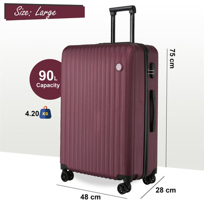 Edmonton Set of 3 Hard Shell Suitcase in Burgundy