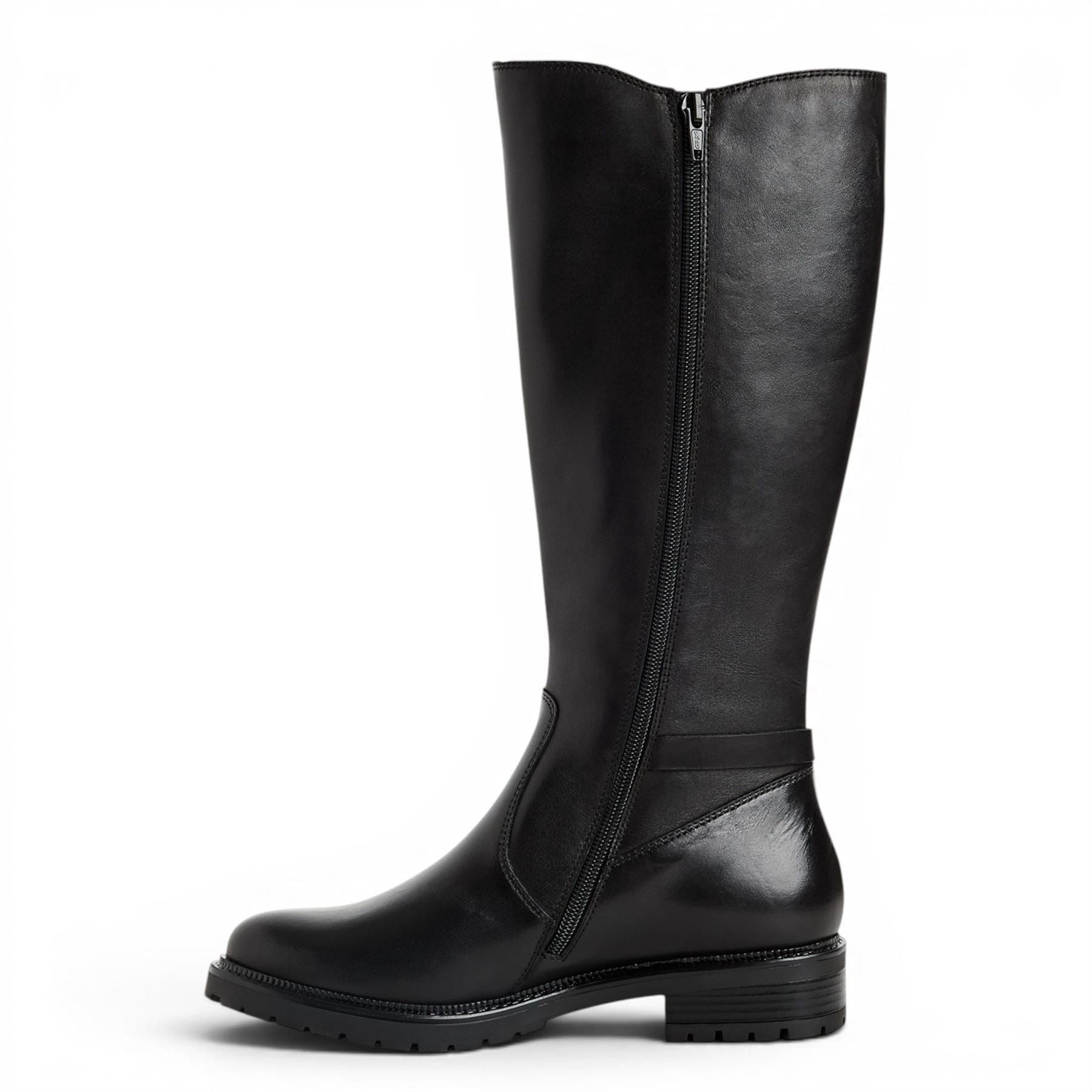 Tamaris Women’s Black Leather Knee High Platform Heel Long Boots - 25609-47