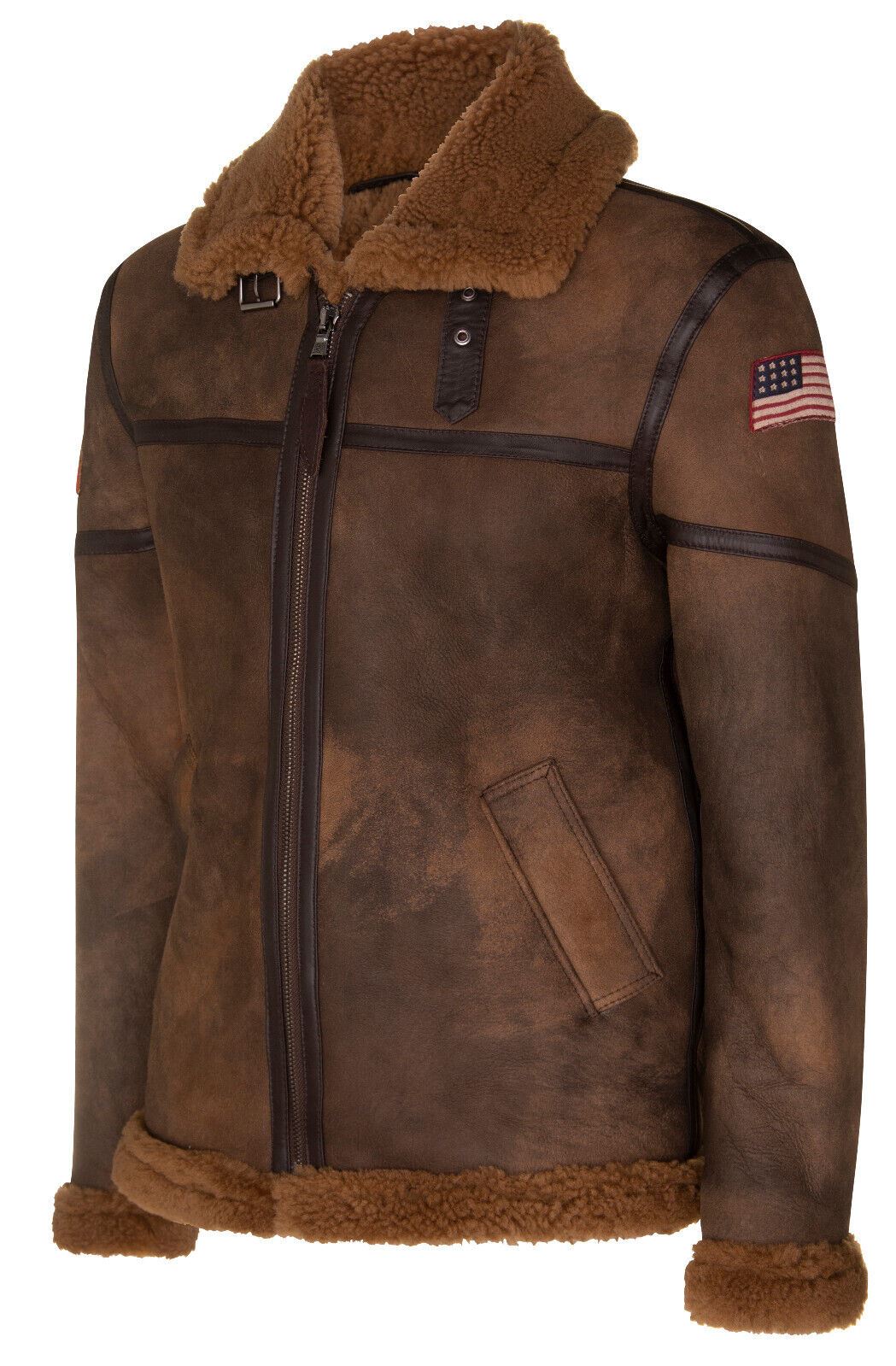 Mens Antique B3 Sheepskin Vintage Jacket-Hinckley
