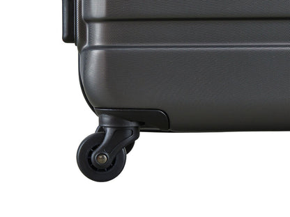Hard Shell Charcoal Suitcase Set 4 Wheel Cabin Luggage Trolley Travel Bag