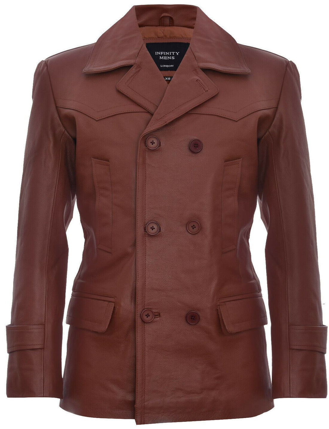 Mens Leather CowHide German Peacoat-Epping