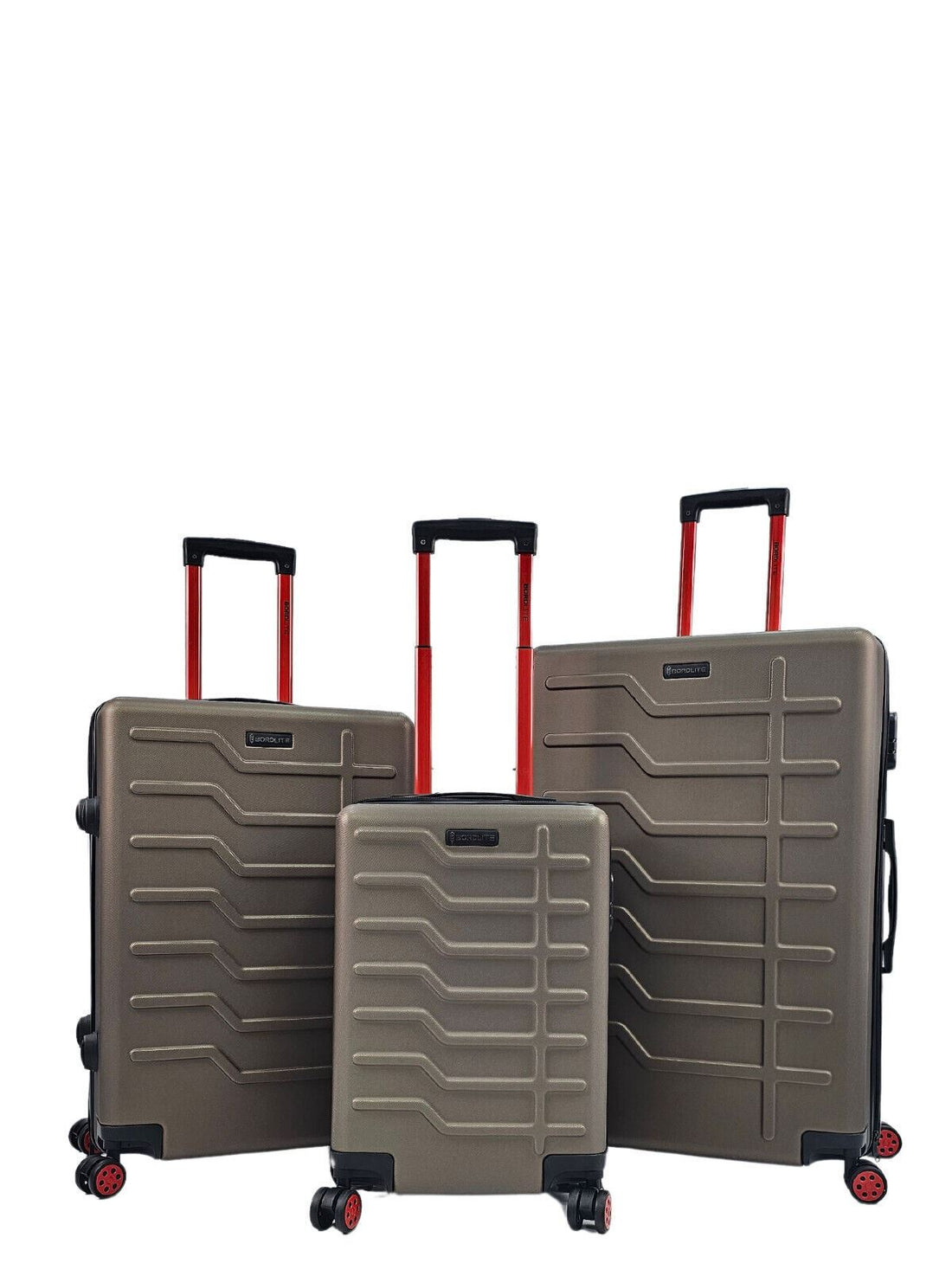 Grey Hard Shell Classic Suitcase Set 8 Wheel Cabin Luggage Case Holiday Travel