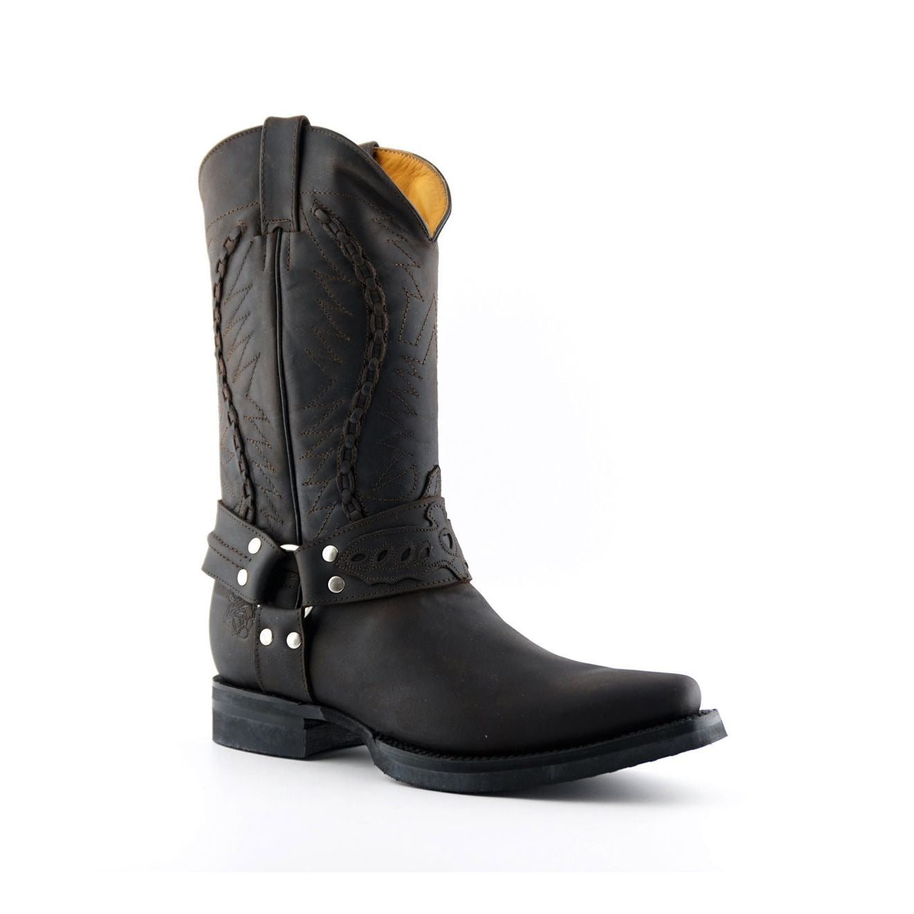 Grinders Mens Brown Leather Cowboy Boot-Galveston