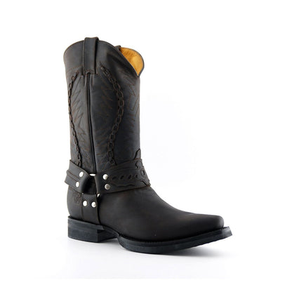 Grinders Mens Brown Leather Cowboy Boot-Galveston