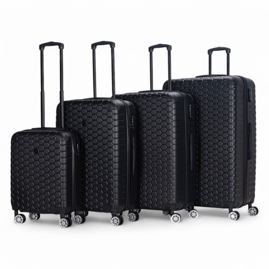Noda Set of 4 Hard Shell Suitcase in Black