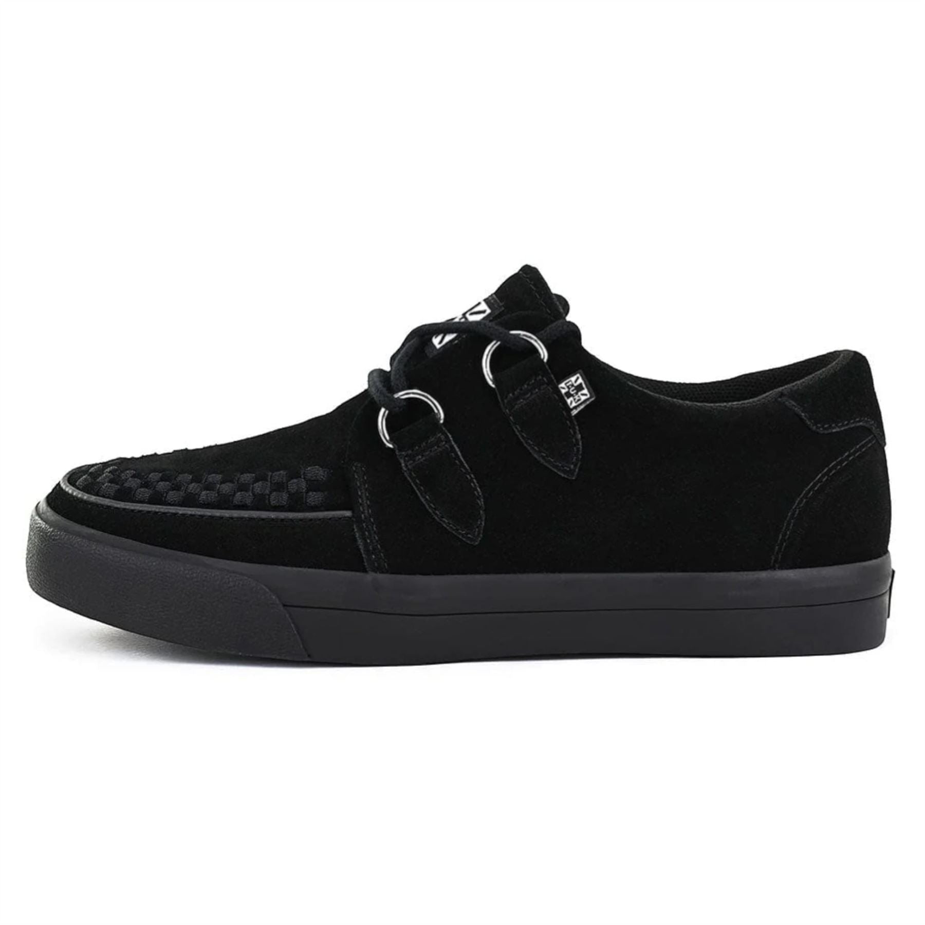 TUK Pointed Creeper Sneaker Black Suede Platform Shoes - A9178
