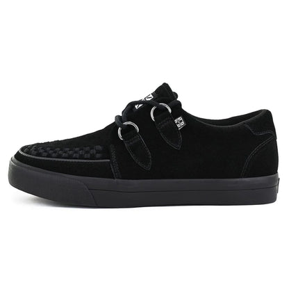 TUK Pointed Creeper Sneaker Black Suede Platform Shoes - A9178