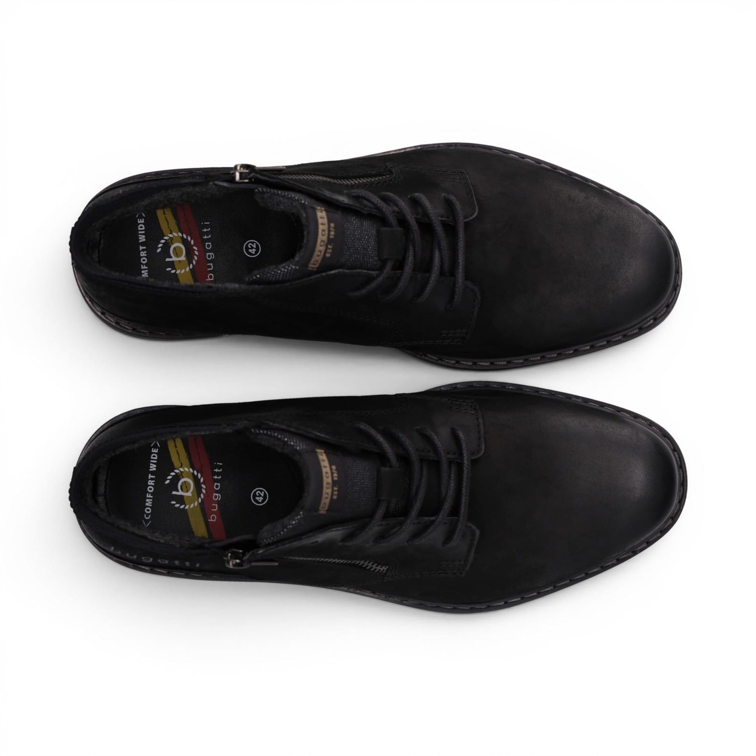 Bugatti Mens Black Leather Lace-up Chukka Ankle Boots - Rigalo Evo C30