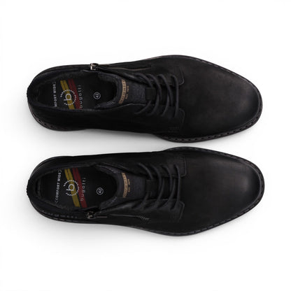 Bugatti Mens Black Leather Lace-up Chukka Ankle Boots - Rigalo Evo C30