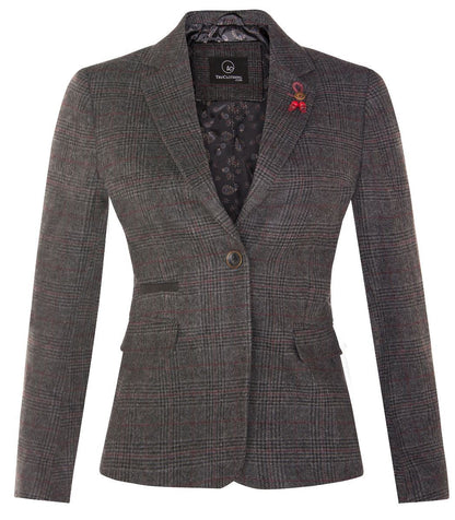Womens Tweed 1920s Herringbone Charcoal Blazer